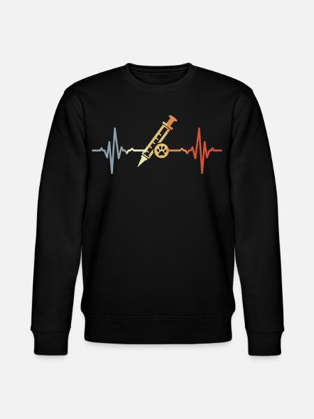 Veterinary Syringe ECG - Stanley/Stella CHANGER Unisex Organic Sweatshirt - black