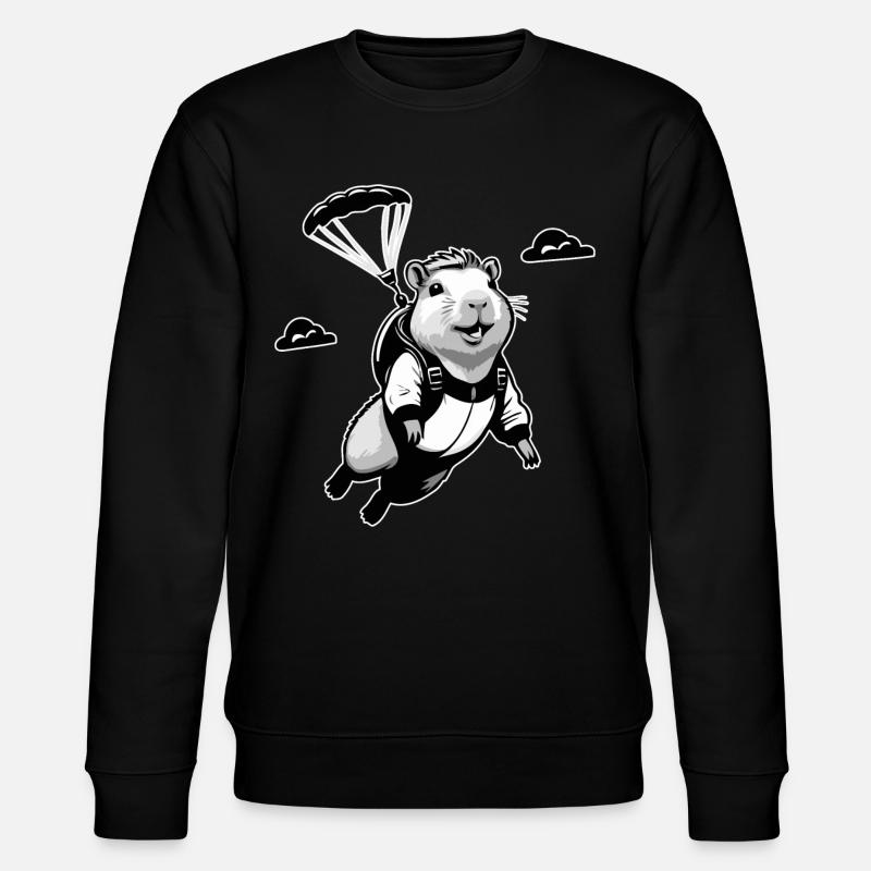 Capybara Parachutiste Parachutisme - Sweat bio CHANGER Stanley/Stella Unisexe - noir