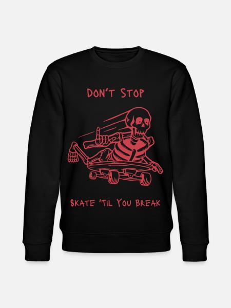 Skull Skeleton Skateboard Design - Stanley/Stella CHANGER Unisex Organic Sweatshirt - black