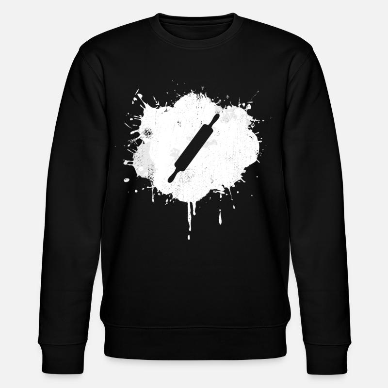 Rolling Pin Drawing - Stanley/Stella CHANGER Unisex Organic Sweatshirt - black