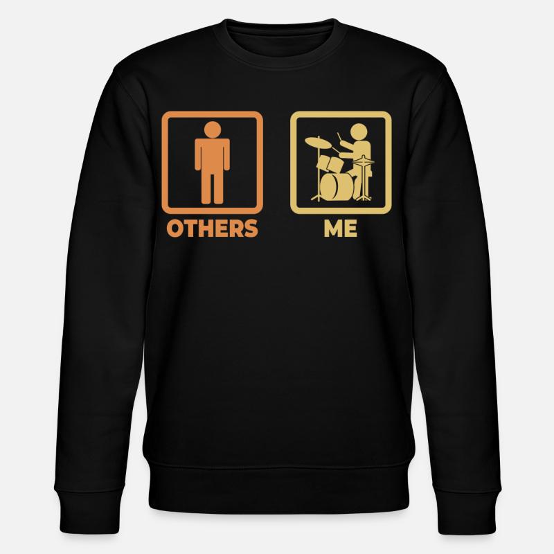 Drummer Strichmännchen - Stanley/Stella Unisex Bio-Sweatshirt CHANGER  - Schwarz