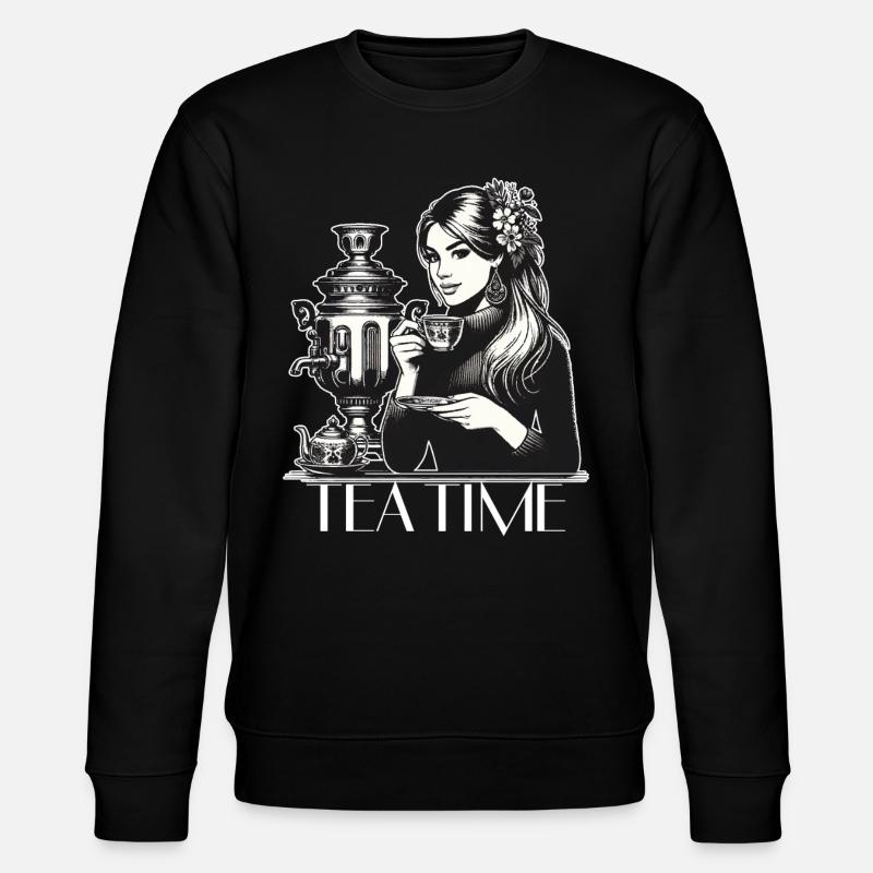Samowar Teezeit Frau Geschenk - Stanley/Stella Unisex Bio-Sweatshirt CHANGER  - Schwarz