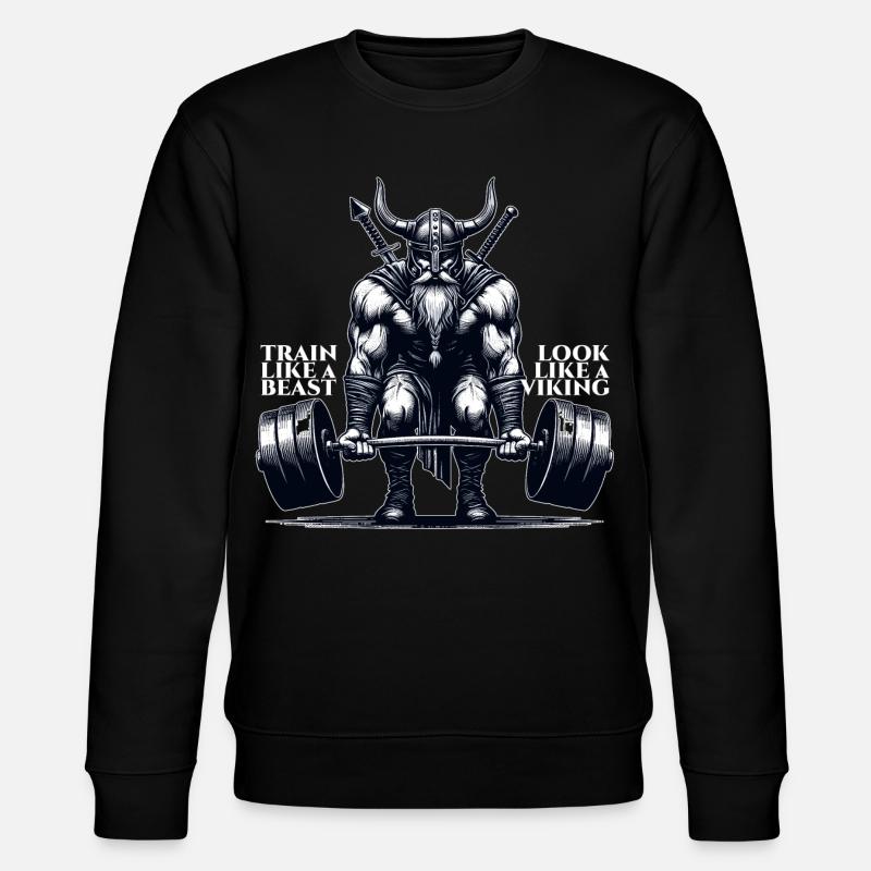 Wikinger Kreuzheben Geschenk - Stanley/Stella Unisex Bio-Sweatshirt CHANGER - Schwarz