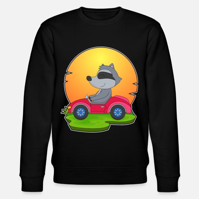 Waschbär Auto - Stanley/Stella Unisex Bio-Sweatshirt CHANGER - Schwarz