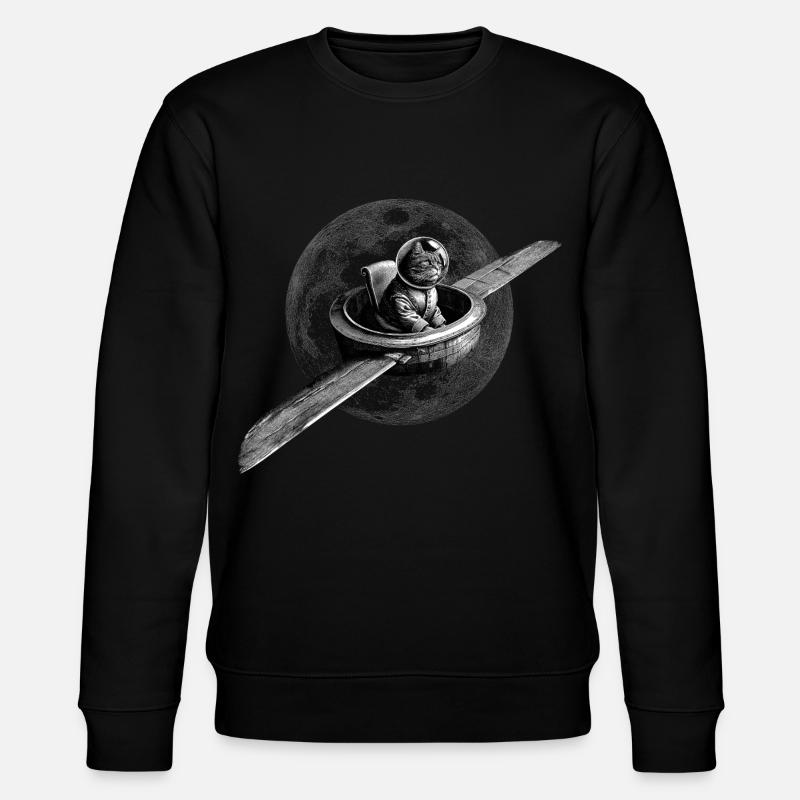 True Moon Love – Fliegende Katze - Stanley/Stella Unisex Bio-Sweatshirt CHANGER  - Schwarz