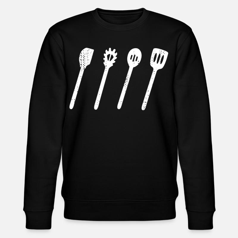 Cuillère en bois ensemble dessin - Sweat bio CHANGER Stanley/Stella Unisexe - noir