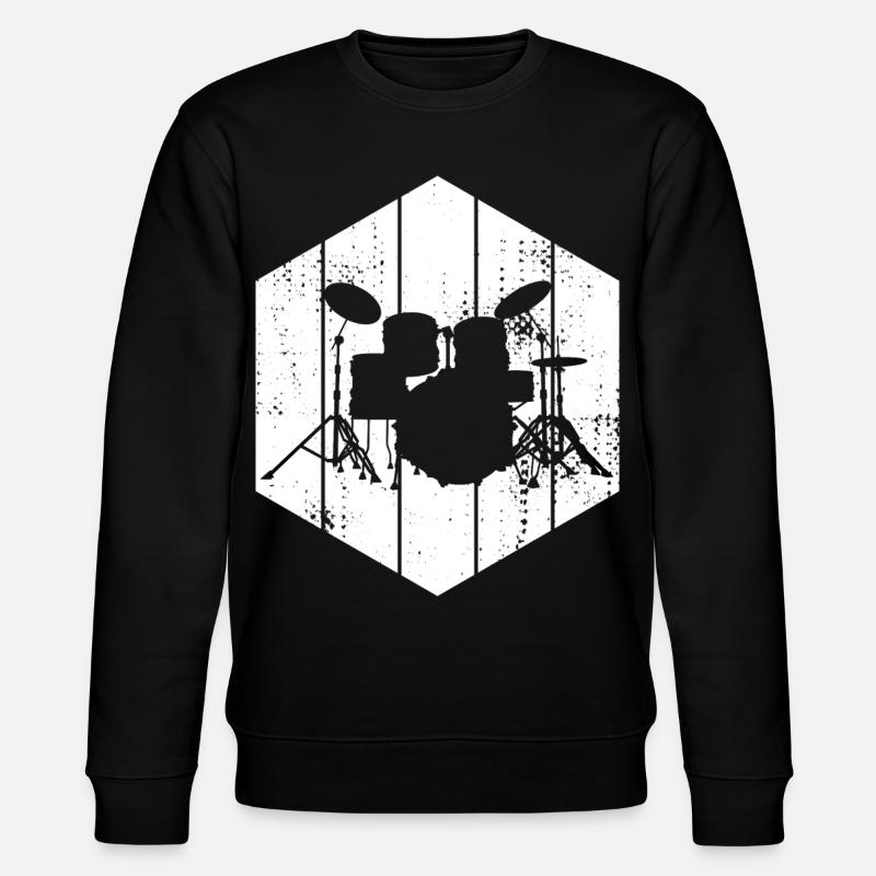 Drum Set Drawing - Stanley/Stella CHANGER Unisex Organic Sweatshirt - black
