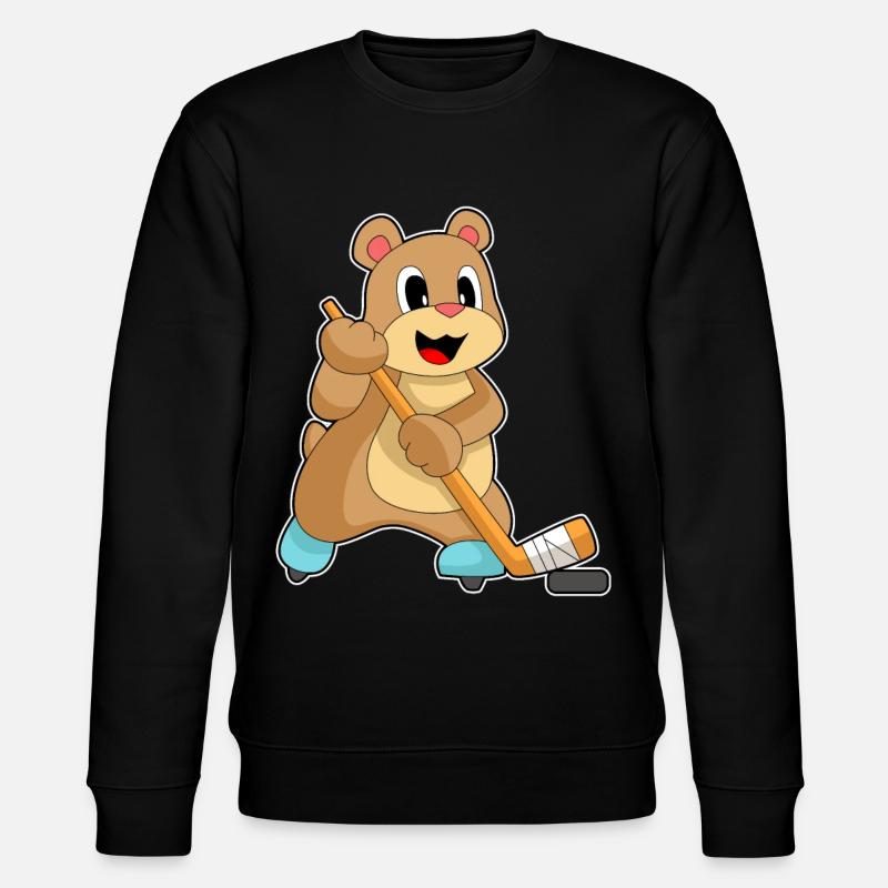 Bär Eishockey Eishockeyschläger - Stanley/Stella Unisex Bio-Sweatshirt CHANGER  - Schwarz