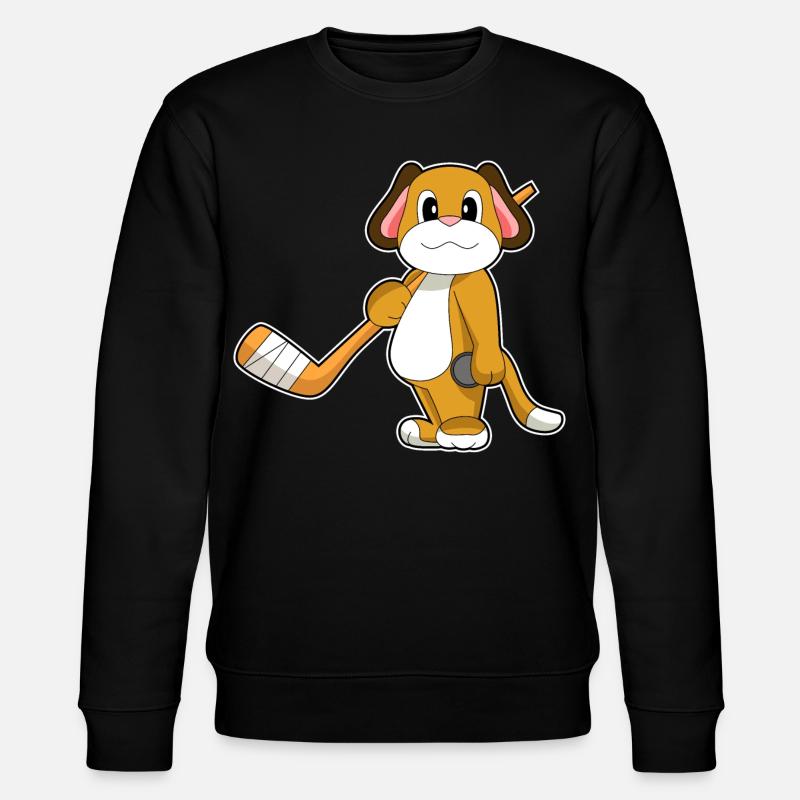 Hund Eishockey Eishockeyschläger - Stanley/Stella Unisex Bio-Sweatshirt CHANGER  - Schwarz