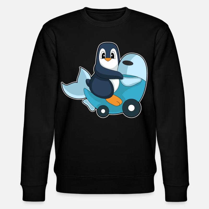 Pinguin Motorroller - Stanley/Stella Unisex Bio-Sweatshirt CHANGER - Schwarz