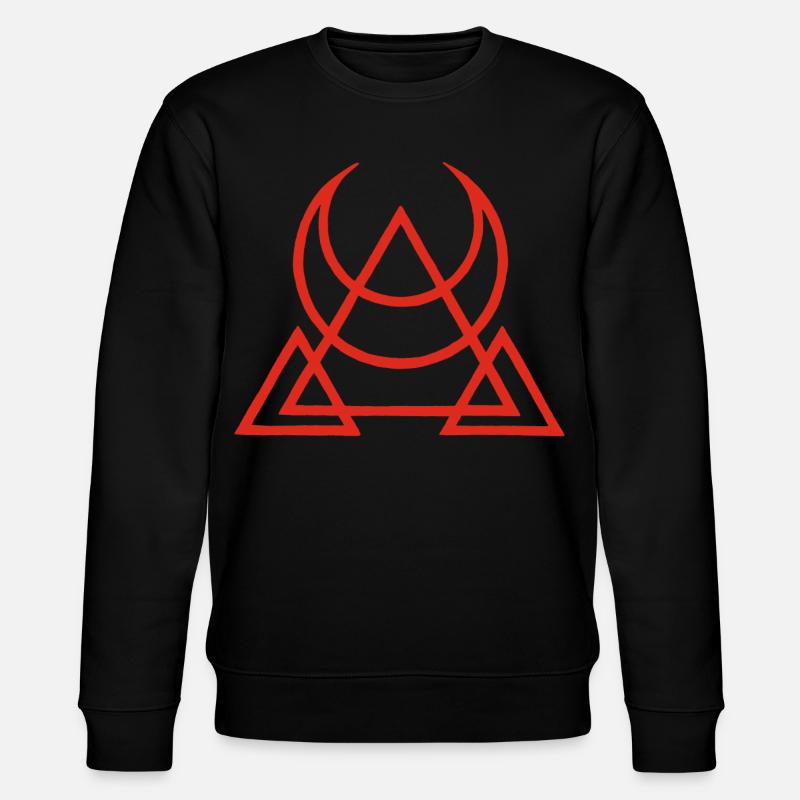 Rotes Symbol der ägyptischen Pyramiden - Stanley/Stella Unisex Bio-Sweatshirt CHANGER  - Schwarz