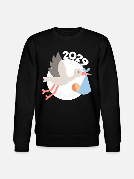 Cigogne avec bébé 2029 - Sweat bio CHANGER Stanley/Stella Unisexe - noir