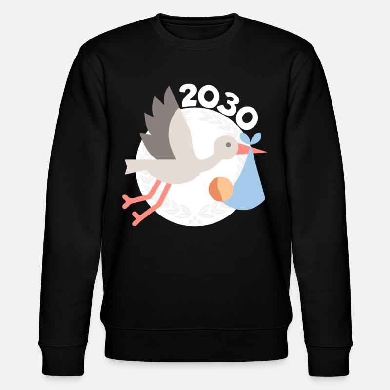 Cigogne avec bébé 2030 - Sweat bio CHANGER Stanley/Stella Unisexe - noir