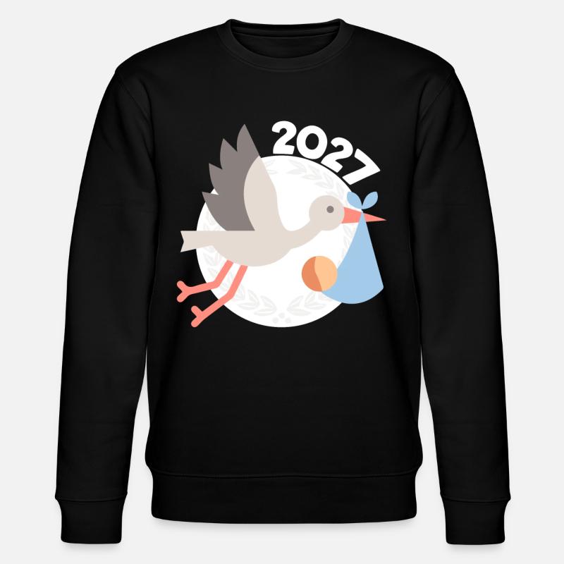 Cigogne avec bébé 2027 - Sweat bio CHANGER Stanley/Stella Unisexe - noir