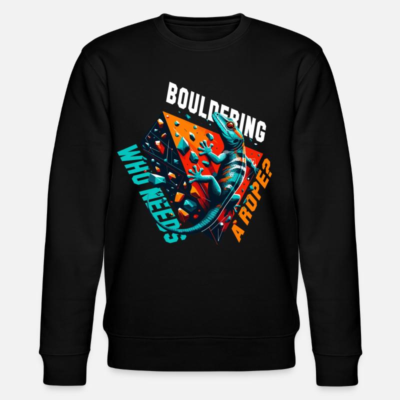 Bouldern Gecko Seil? Geschenk - Stanley/Stella Unisex Bio-Sweatshirt CHANGER  - Schwarz