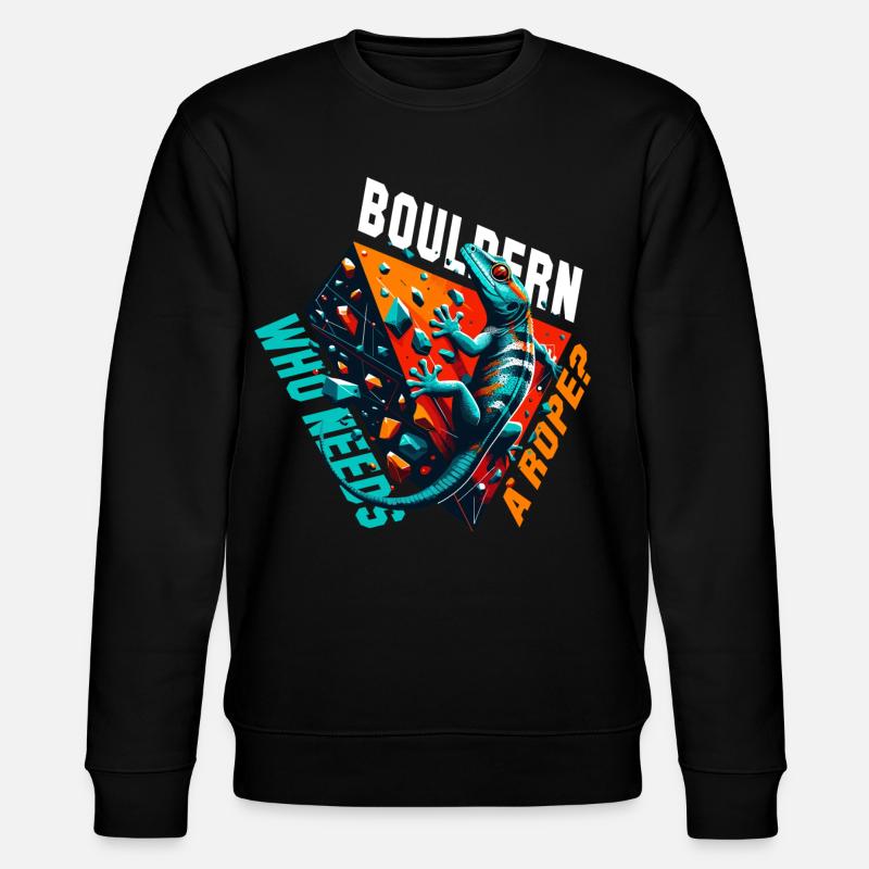 Bouldern Gecko Seil? Geschenk - Stanley/Stella Unisex Bio-Sweatshirt CHANGER  - Schwarz