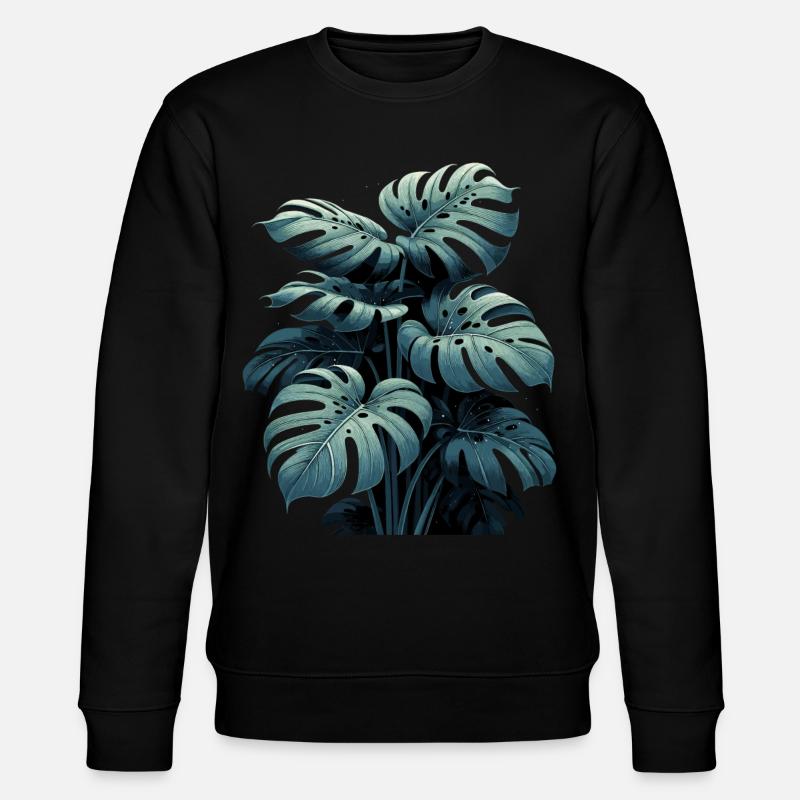 Monstera deliciosa Regenwald Geschenk - Stanley/Stella Unisex Bio-Sweatshirt CHANGER - Schwarz