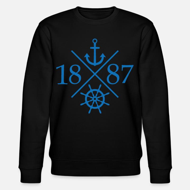 1887 Hamburg Anker - Stanley/Stella Unisex Bio-Sweatshirt CHANGER  - Schwarz