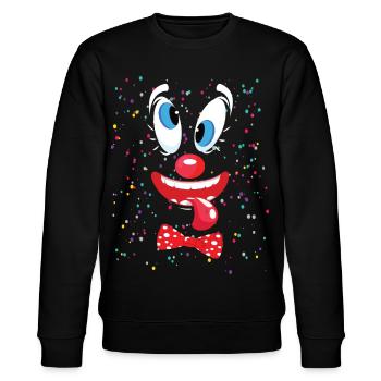 Clown Karneval Kostüm Clownskostüm Clowns Fasching - Stanley/Stella Unisex Bio-Sweatshirt CHANGER  - Schwarz - Vorne - Nik (191cm) & Marisol (170cm)