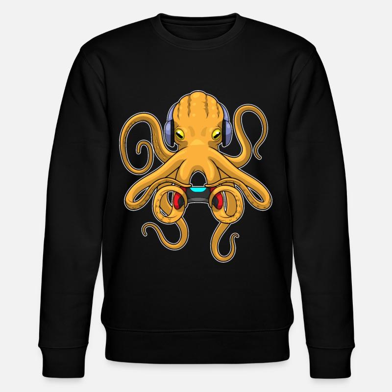 Krake Gamer Controller - Stanley/Stella Unisex Bio-Sweatshirt CHANGER - Schwarz