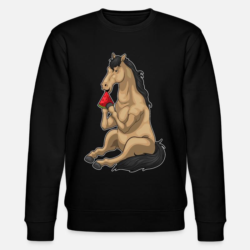 Pferd Wassermelone Frucht - Stanley/Stella Unisex Bio-Sweatshirt CHANGER - Schwarz
