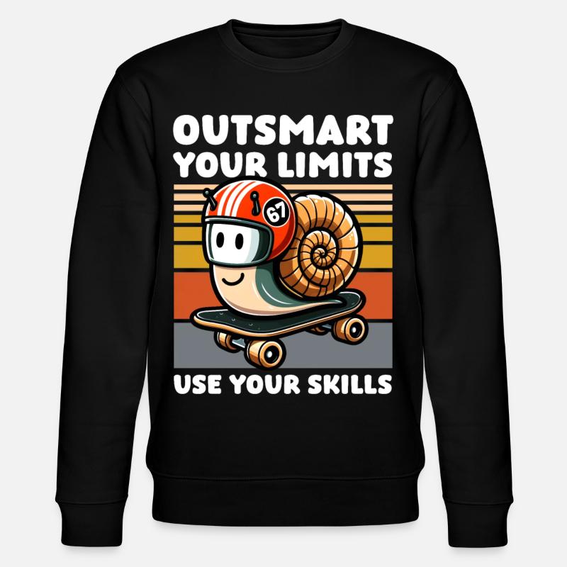 Skate-Schnecke – Skills statt Limits - Stanley/Stella Unisex Bio-Sweatshirt CHANGER  - Schwarz