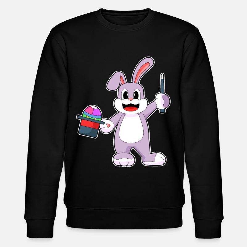 Hase Ostern Zauberer - Stanley/Stella Unisex Bio-Sweatshirt CHANGER  - Schwarz