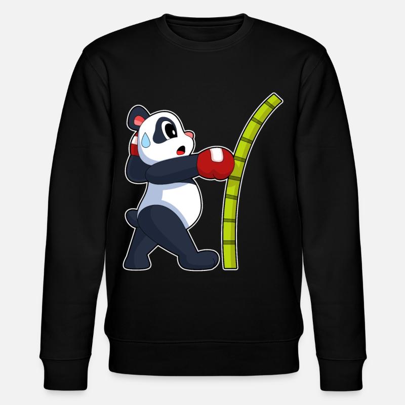 Panda Boxer Boxhandschuhe Boxen - Stanley/Stella Unisex Bio-Sweatshirt CHANGER  - Schwarz