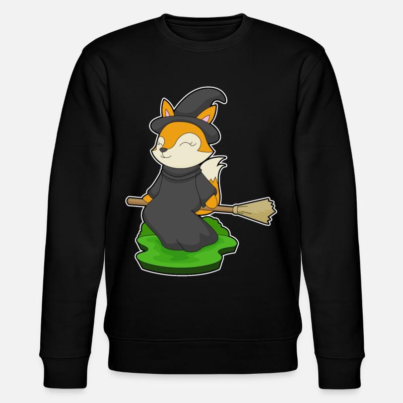 Fuchs Halloween Hexe - Stanley/Stella Unisex Bio-Sweatshirt CHANGER  - Schwarz