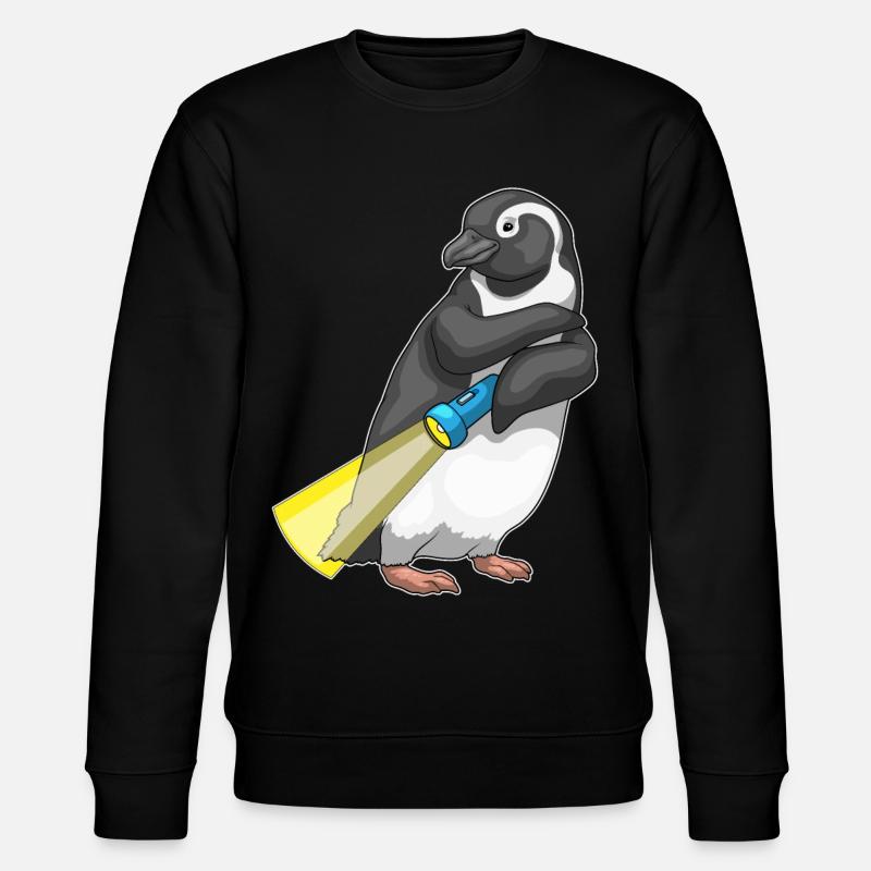 Lampe de poche pingouin - Sweat bio CHANGER Stanley/Stella Unisexe - noir