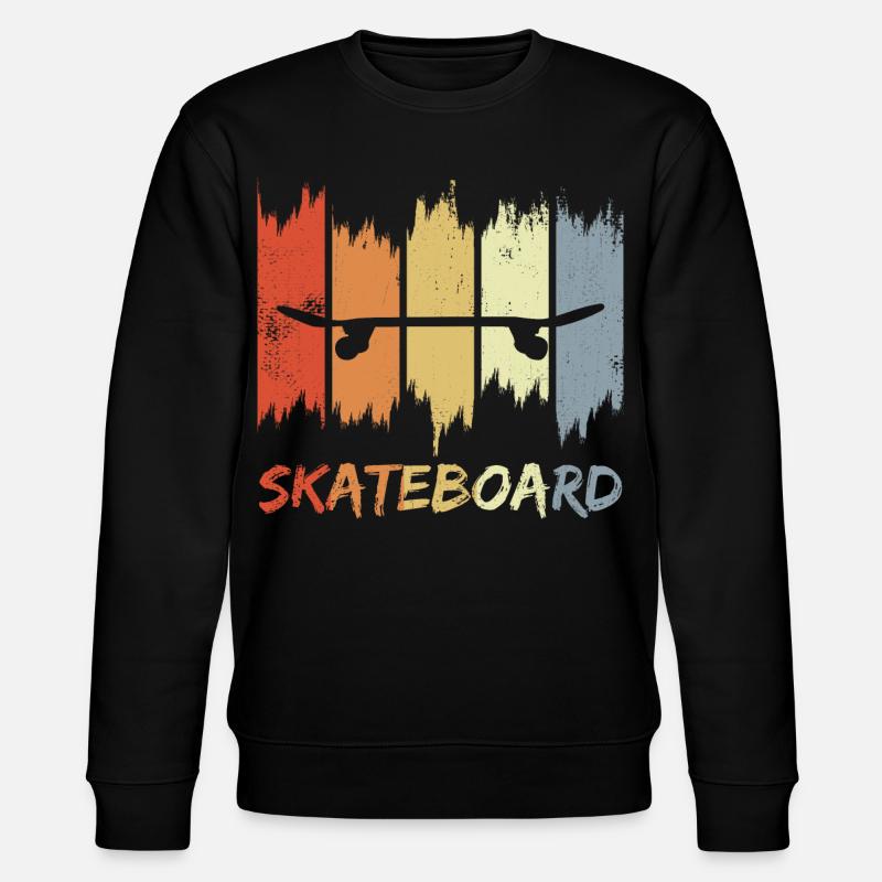 Skateboard Retro Look - Stanley/Stella Unisex Bio-Sweatshirt CHANGER  - Schwarz