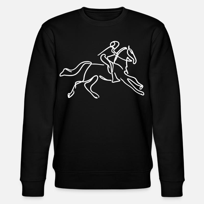 Horseback Riding Drawing - Stanley/Stella CHANGER Unisex Organic Sweatshirt - black