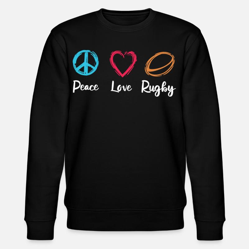 Peace Love Rugby - Stanley/Stella Unisex Bio-Sweatshirt CHANGER  - Schwarz