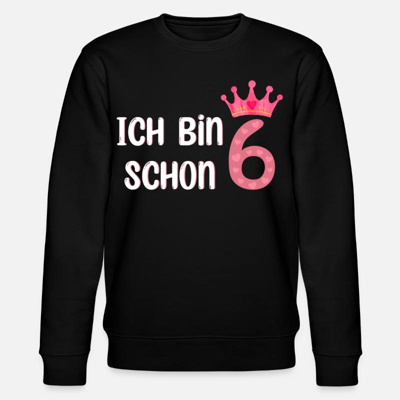 Ich Bin Schon 6 - Stanley/Stella Unisex Bio-Sweatshirt CHANGER  - Schwarz