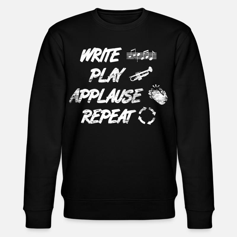 writing, playing, applause, repeating - Stanley/Stella CHANGER Unisex Organic Sweatshirt - black