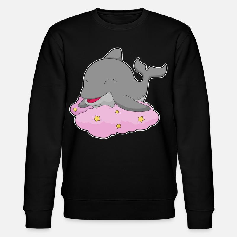 Dolphin Clouds - Stanley/Stella CHANGER Unisex Organic Sweatshirt - black