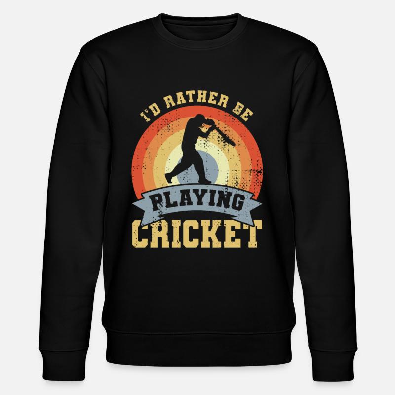 I’d Rather Be Playing Cricket - Stanley/Stella Unisex Bio-Sweatshirt CHANGER  - Schwarz