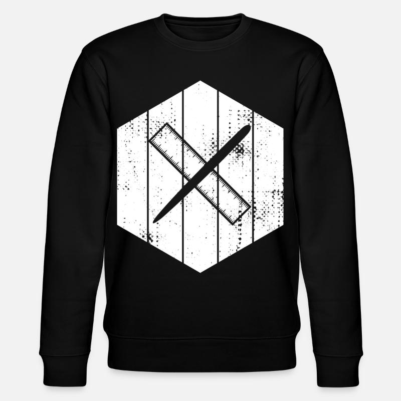 Drawing with pen and ruler - Stanley/Stella CHANGER Unisex Organic Sweatshirt - black