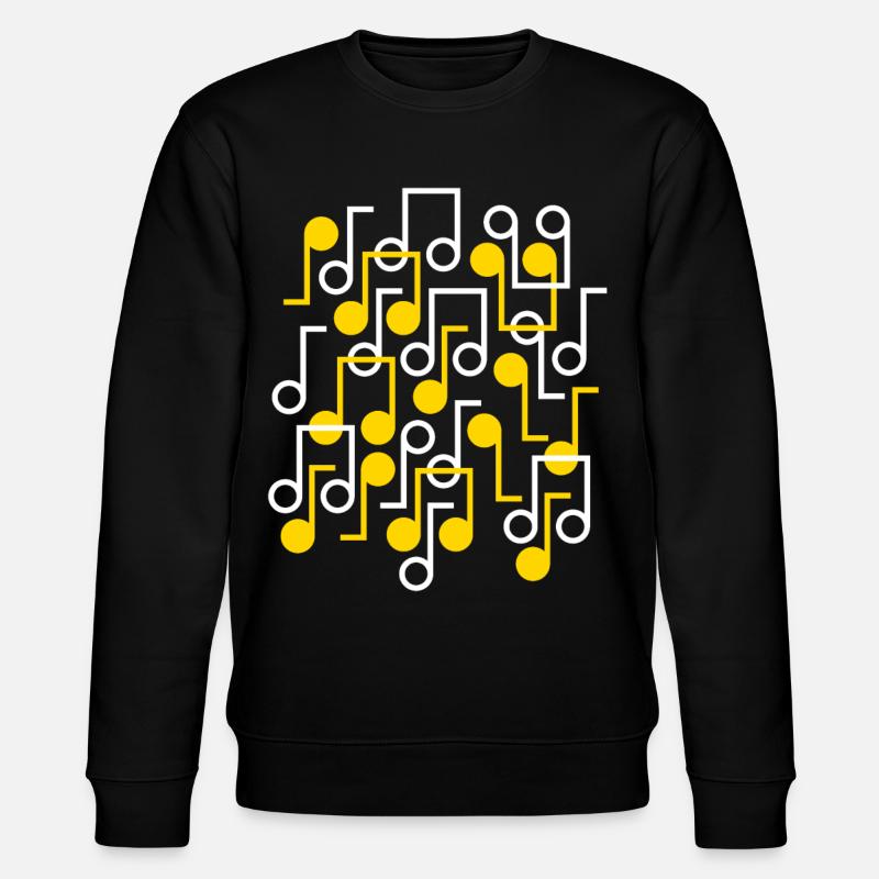 Musiknoten Muster im Retro-Stil - Stanley/Stella Unisex Bio-Sweatshirt CHANGER  - Schwarz