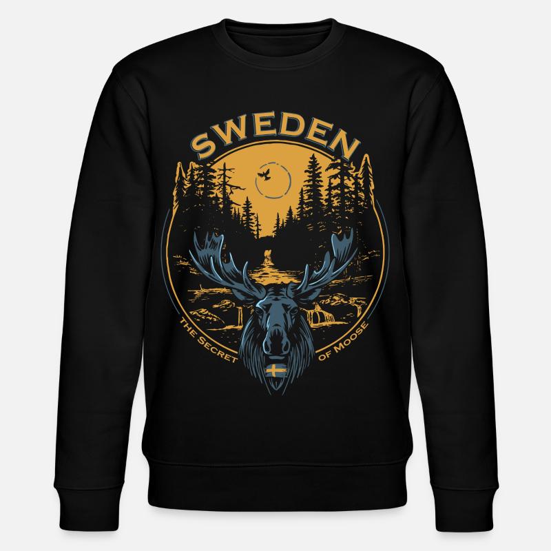 Sweden - Moose - Nature - Stanley/Stella Unisex Bio-Sweatshirt CHANGER  - Schwarz