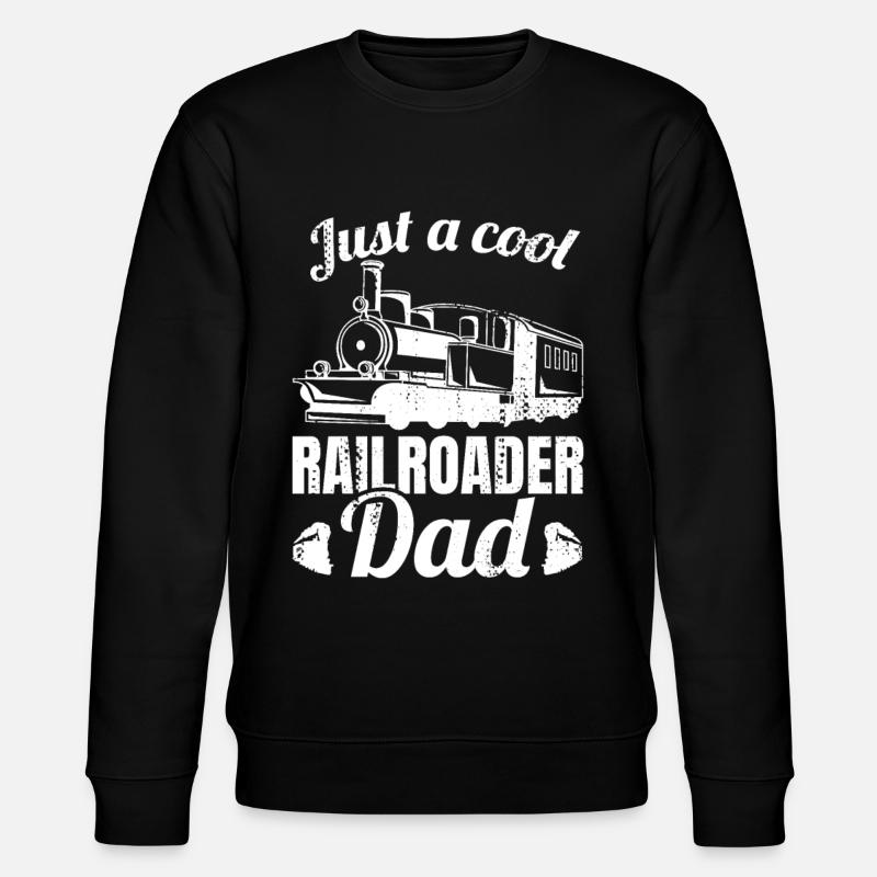 Eisenbahn Vater - Stanley/Stella Unisex Bio-Sweatshirt CHANGER  - Schwarz