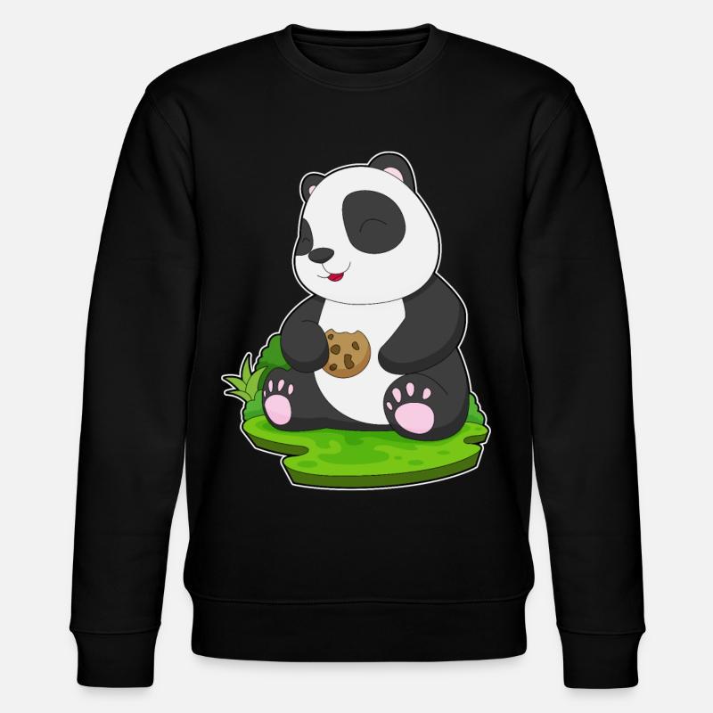 Panda Cookie - Stanley/Stella Unisex Bio-Sweatshirt CHANGER  - Schwarz