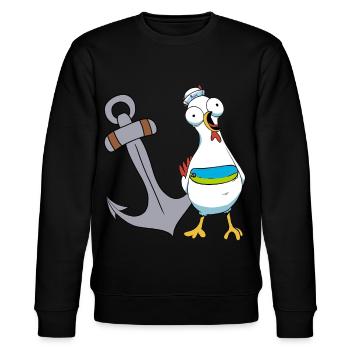 Poulet Marin Marin Ancre Maritime Ahoy Voyage - Sweat bio CHANGER Stanley/Stella Unisexe - noir - Devant - Nik (191cm) & Marisol (170cm)
