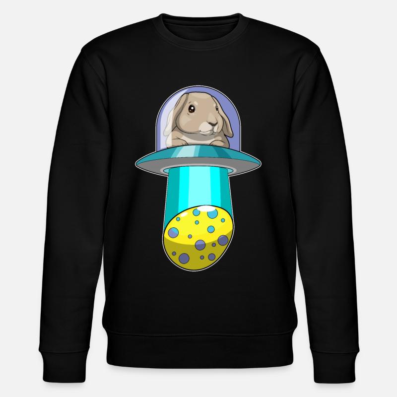 Bunny Easter Spaceship - Stanley/Stella CHANGER Unisex Organic Sweatshirt - black