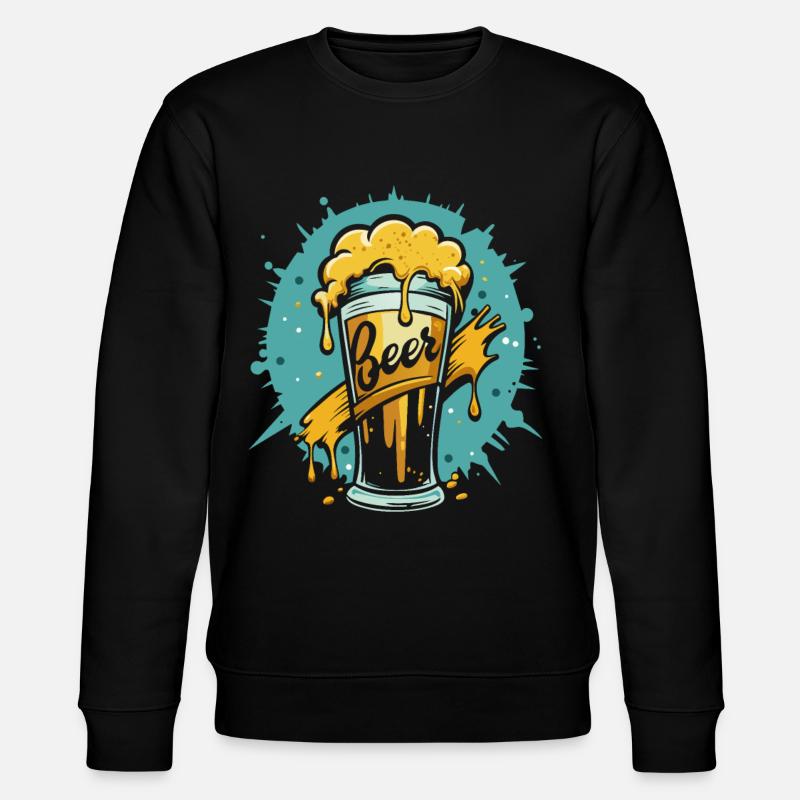 Graphique d’éclaboussures de bière mousseuse - Sweat bio CHANGER Stanley/Stella Unisexe - noir