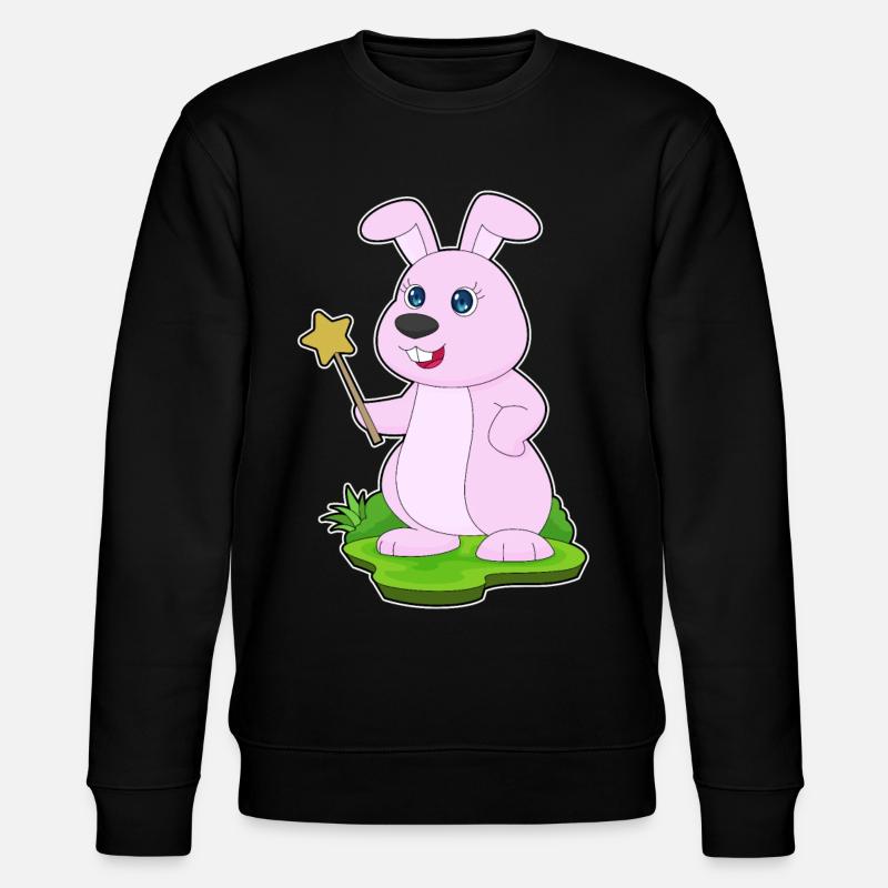 Hase Zauberer Zauberstab - Stanley/Stella Unisex Bio-Sweatshirt CHANGER - Schwarz
