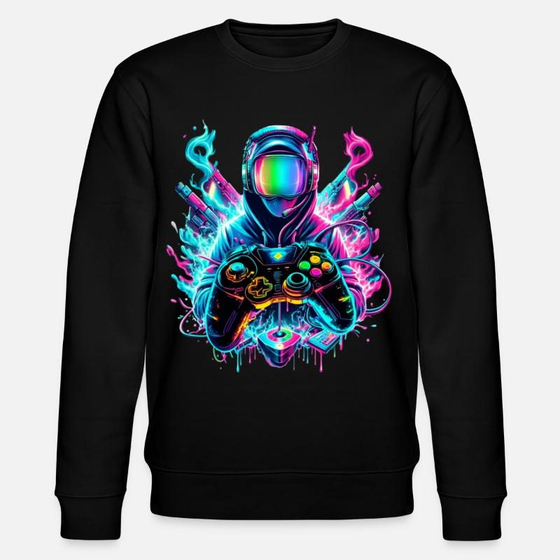 Gamer Synthwave Gaming Enthusiast - Stanley/Stella Unisex Bio-Sweatshirt CHANGER  - Schwarz