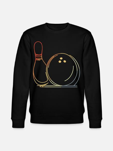 Bowling Ball and Pin Sketch - Stanley/Stella CHANGER Unisex Organic Sweatshirt - black