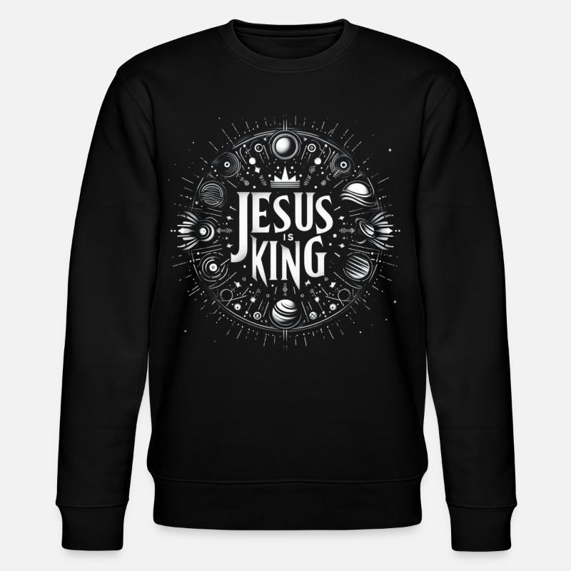 Jesus is King Circle Design - Stanley/Stella CHANGER Unisex Organic Sweatshirt - black