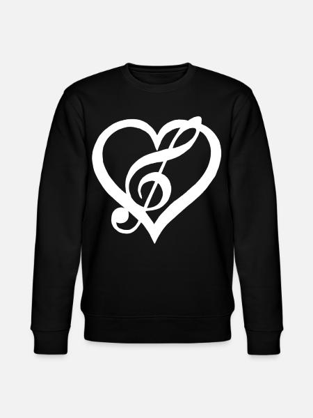 Music in the Heart (White) - Stanley/Stella CHANGER Unisex Organic Sweatshirt - black